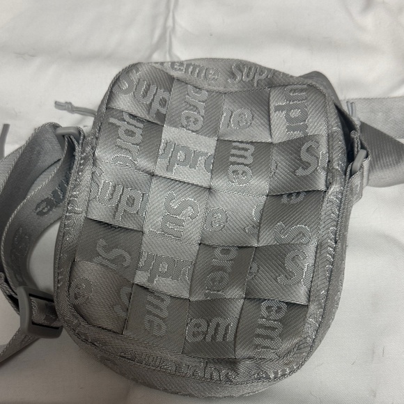 Supreme Woven Silver Belt Bag